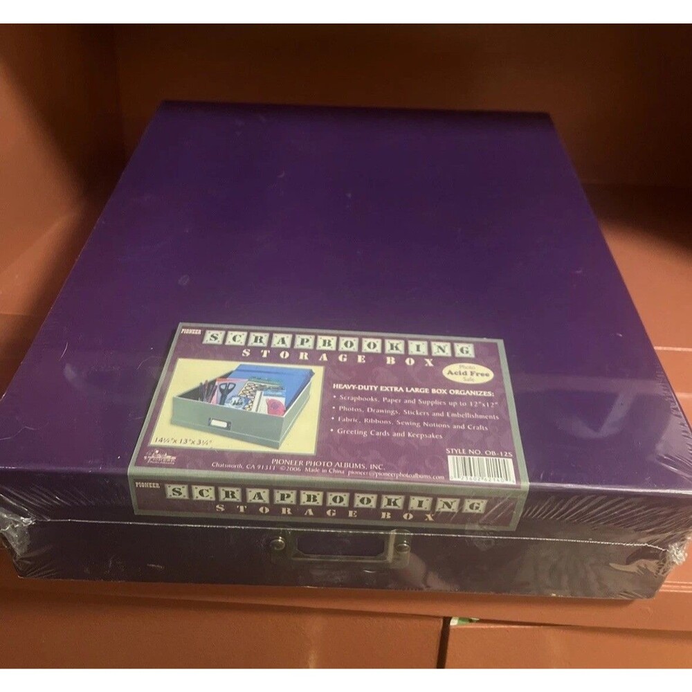 Pioneer Jumbo Scrapbook Storage Box, Purple, 14.75 Inch x 13 Inch x 3.75 Inch